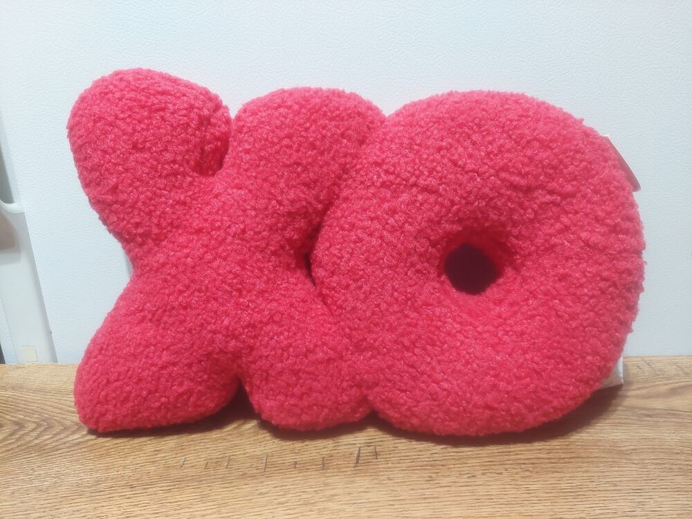 Red XO Plush Decrotive Holiday Throw Couch Pillow Valentine's Anniversary Etc